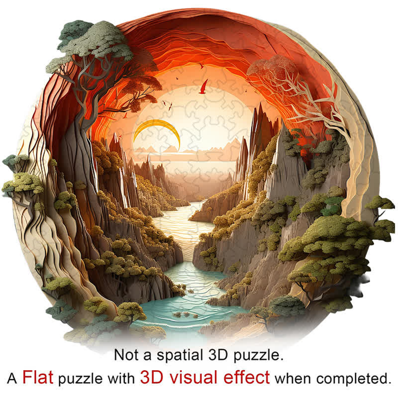 3D Sunset - Wooden Jigsaw Puzzle - image 5