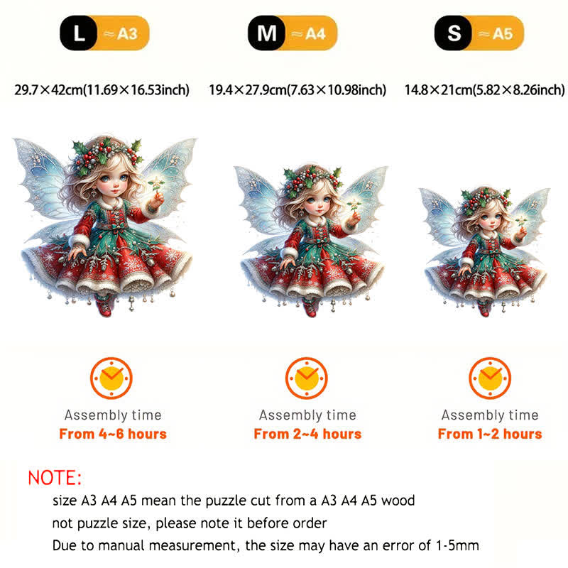 Rubbyoo Enchanting Christmas Fairy - Wooden Jigsaw Puzzle - image 7