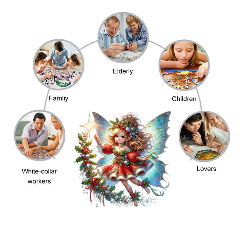 Rubbyoo Beautiful Christmas Fairy - Wooden Jigsaw Puzzle - image 2