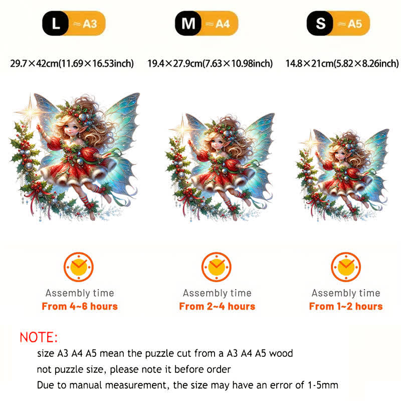 Rubbyoo Beautiful Christmas Fairy - Wooden Jigsaw Puzzle - image 4