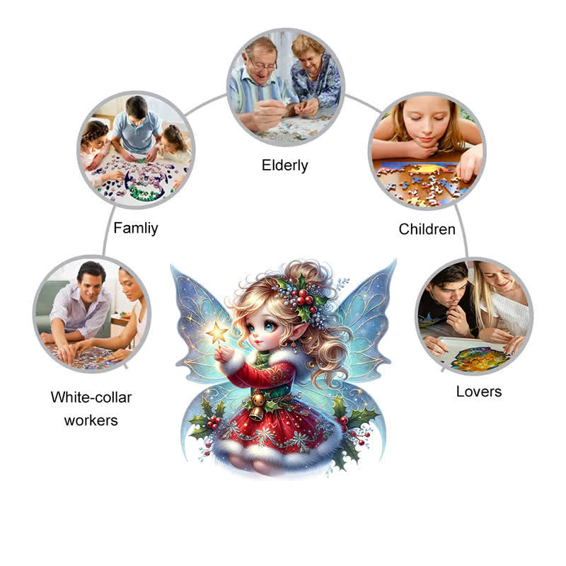 Rubbyoo Cute Christmas Fairy - Wooden Jigsaw Puzzle - image 3