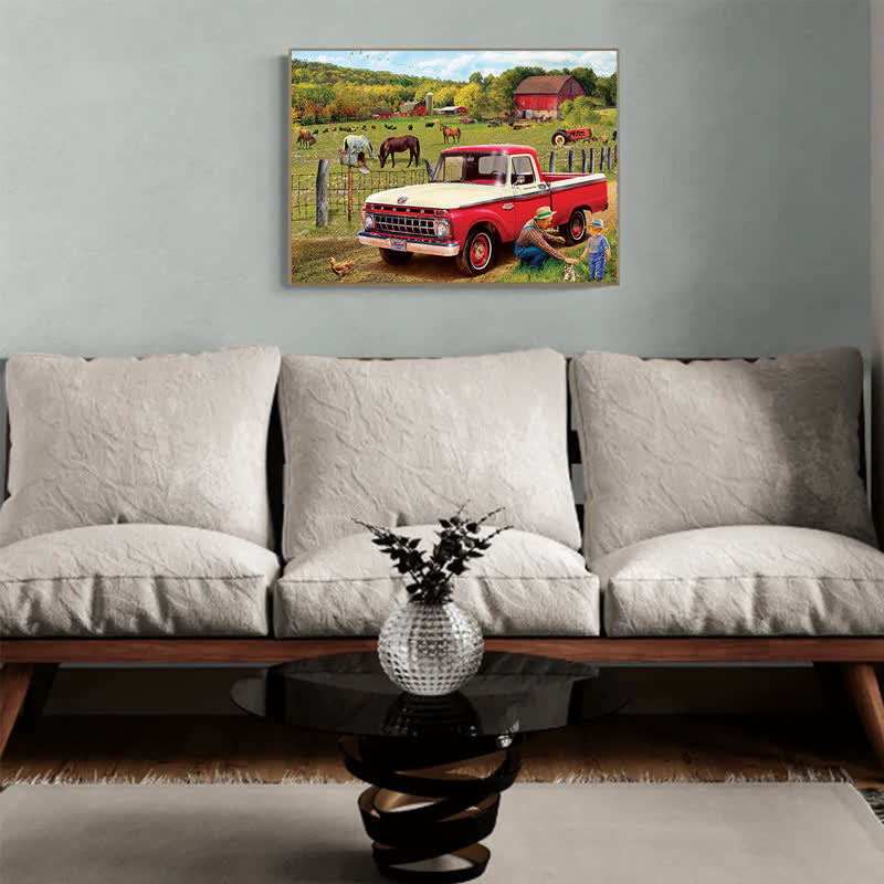 Rubbyoo Grandpa's Old Truck | 1965 Ford Pickup Truck - Wooden Jigsaw Puzzle - image 2