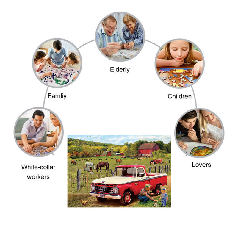 Rubbyoo Grandpa's Old Truck | 1965 Ford Pickup Truck - Wooden Jigsaw Puzzle - image 1