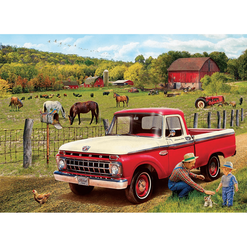 Rubbyoo Grandpa's Old Truck | 1965 Ford Pickup Truck - Wooden Jigsaw Puzzle - A2 - Wooden Gift Packaging - image 0