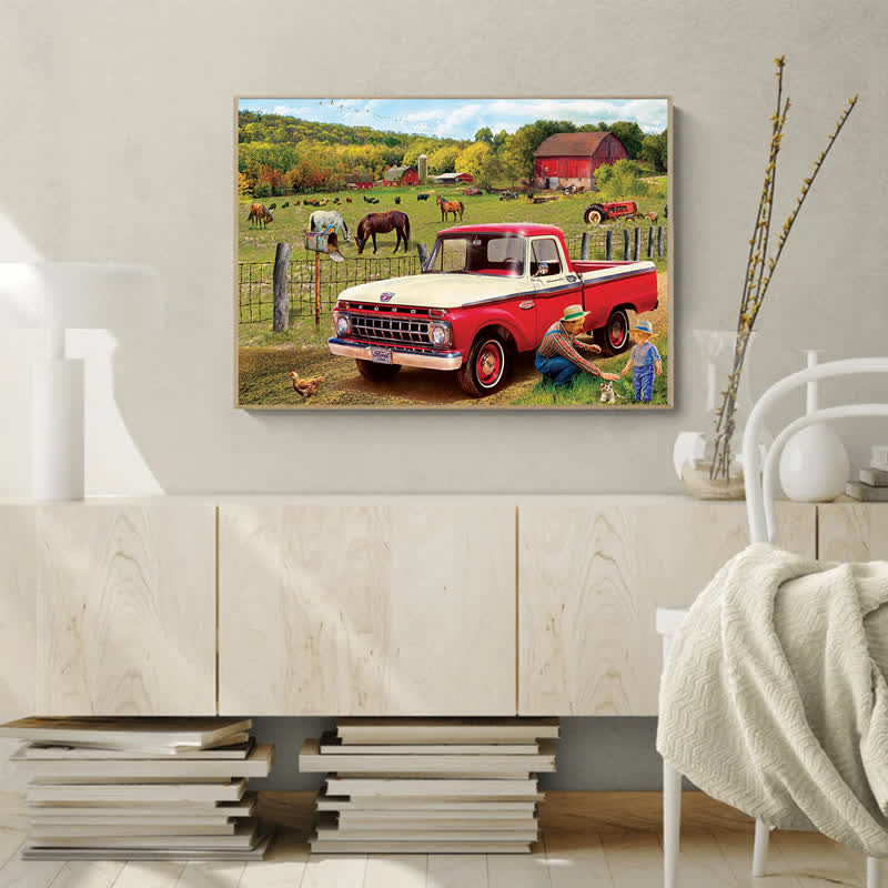 Rubbyoo Grandpa's Old Truck | 1965 Ford Pickup Truck - Wooden Jigsaw Puzzle - image 4