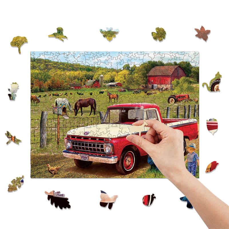 Rubbyoo Grandpa's Old Truck | 1965 Ford Pickup Truck - Wooden Jigsaw Puzzle - image 8