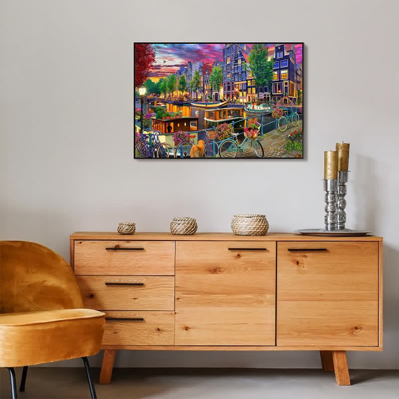 Rubbyoo Biking in Amsterdam - Wooden Jigsaw Puzzle - image 2