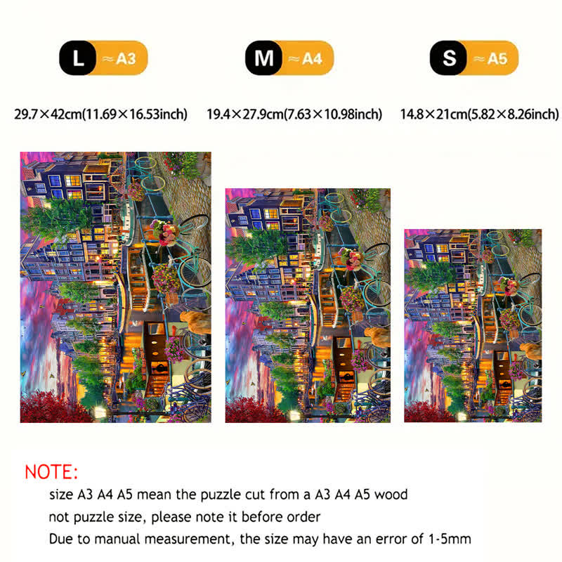 Rubbyoo Biking in Amsterdam - Wooden Jigsaw Puzzle - image 4