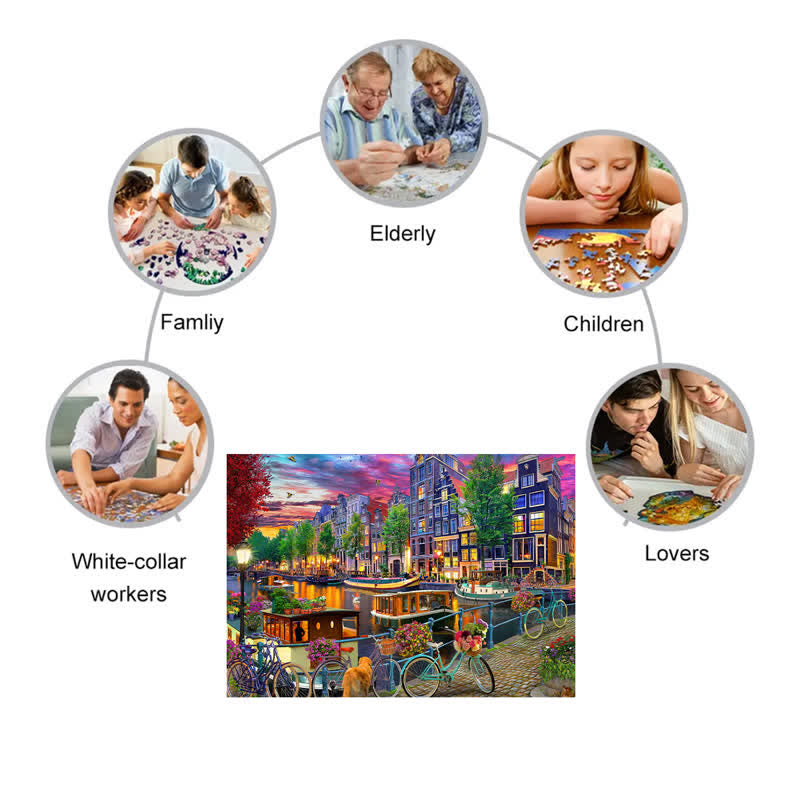 Rubbyoo Biking in Amsterdam - Wooden Jigsaw Puzzle - image 6