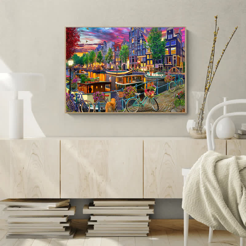 Rubbyoo Biking in Amsterdam - Wooden Jigsaw Puzzle - image 7