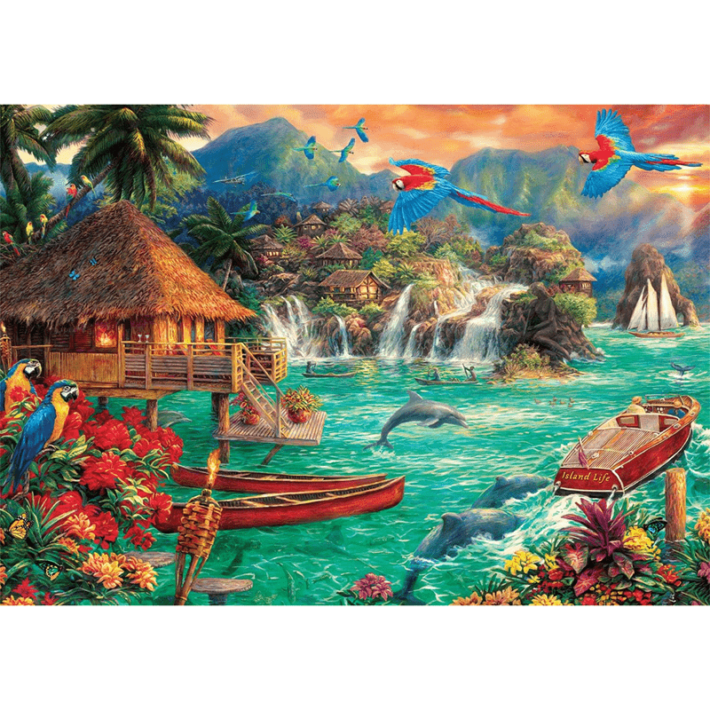 Rubbyoo Island Life  - Wooden Jigsaw Puzzle - A2 - Wooden Gift Packaging - image 0