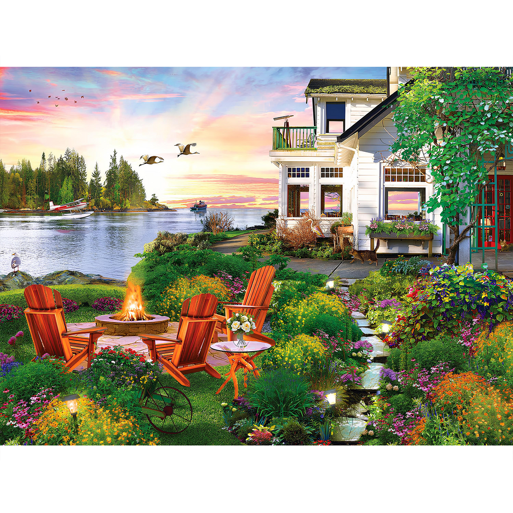 Rubbyoo My Happy Place Harbor House  - Wooden Jigsaw Puzzle - A2 - Wooden Gift Packaging - image 0