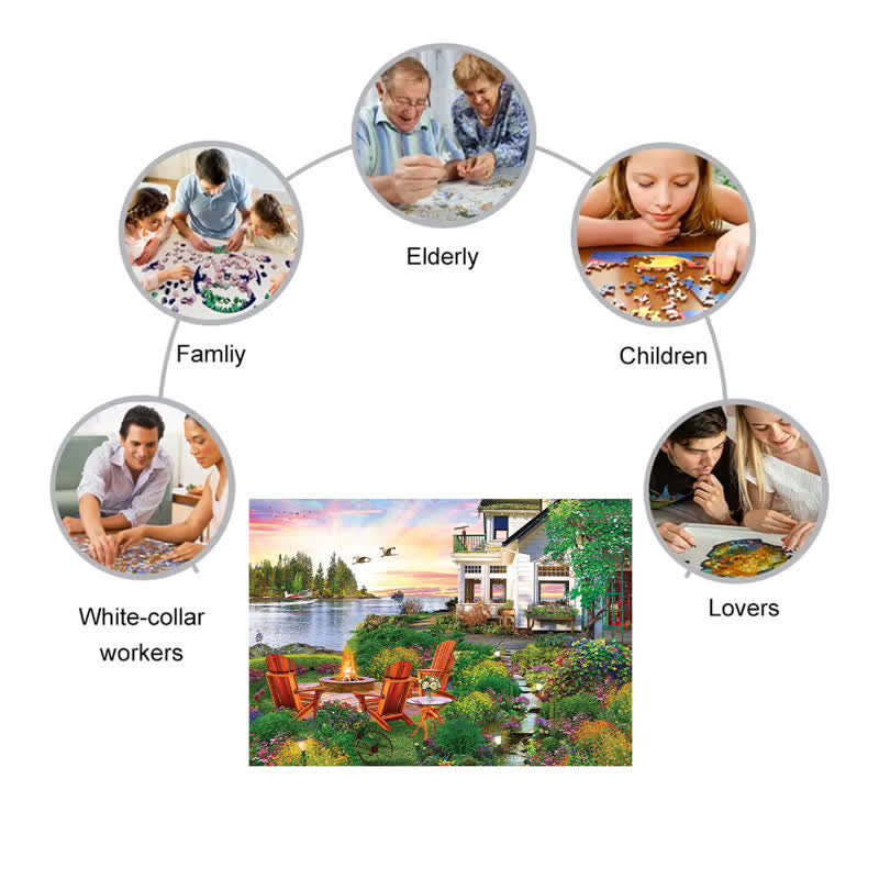 Rubbyoo My Happy Place Harbor House  - Wooden Jigsaw Puzzle - image 2