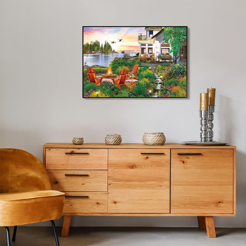 Rubbyoo My Happy Place Harbor House  - Wooden Jigsaw Puzzle - image 3