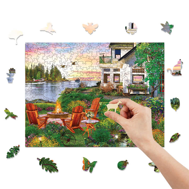 Rubbyoo My Happy Place Harbor House  - Wooden Jigsaw Puzzle - image 8