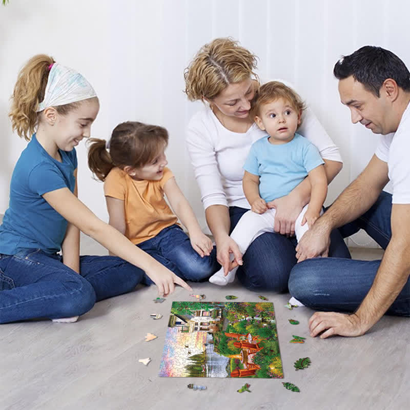 Rubbyoo My Happy Place Harbor House  - Wooden Jigsaw Puzzle - image 4