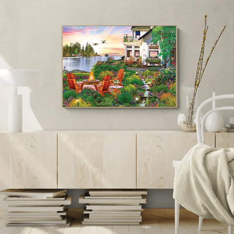 Rubbyoo My Happy Place Harbor House  - Wooden Jigsaw Puzzle - image 5