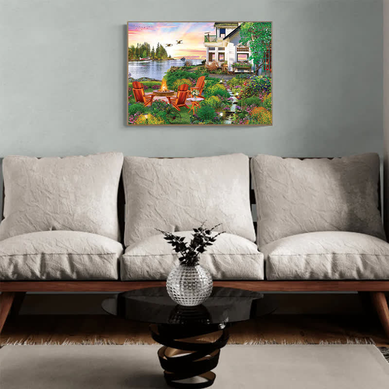 Rubbyoo My Happy Place Harbor House  - Wooden Jigsaw Puzzle - image 6