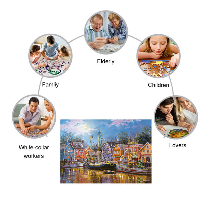 Rubbyoo Ships Aglow - Wooden Jigsaw Puzzle - image 1