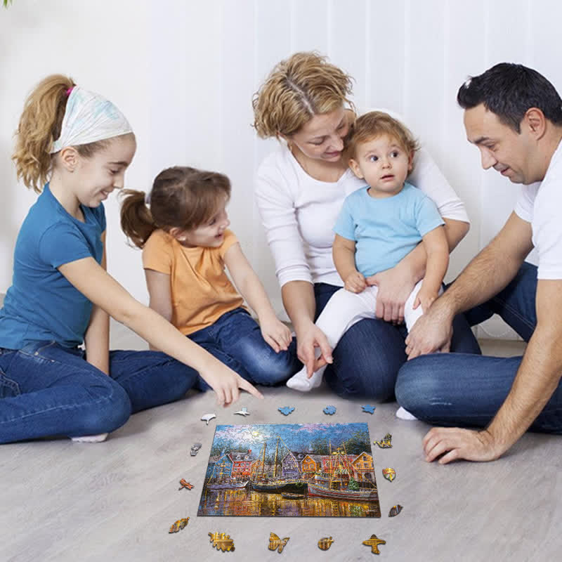 Rubbyoo Ships Aglow - Wooden Jigsaw Puzzle - image 3