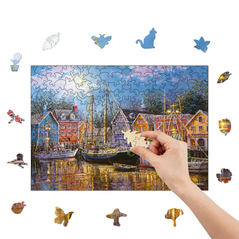 Rubbyoo Ships Aglow - Wooden Jigsaw Puzzle - image 8