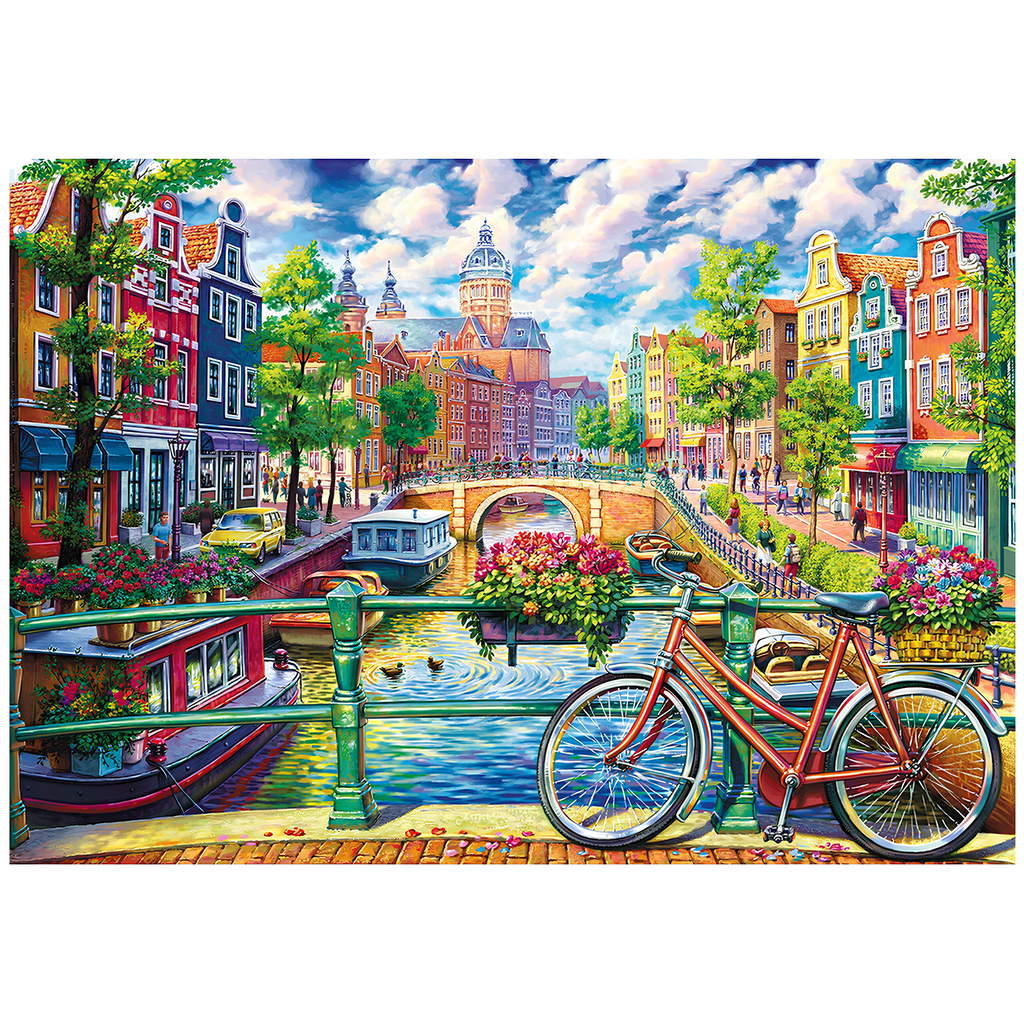 Rubbyoo Amsterdam Canal - Wooden Jigsaw Puzzle - A2 (500 PCS) - Wooden Gift Packaging - image 0