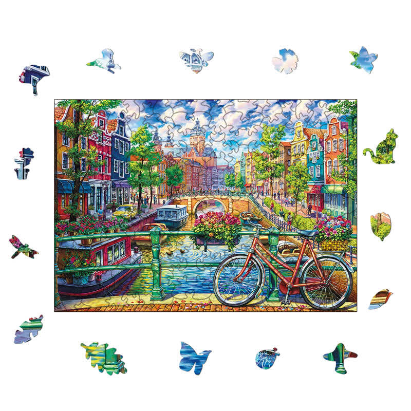 Rubbyoo Amsterdam Canal - Wooden Jigsaw Puzzle - image 1