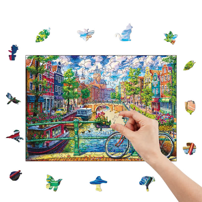 Rubbyoo Amsterdam Canal - Wooden Jigsaw Puzzle - image 8
