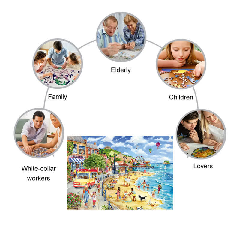 Rubbyoo Seaside Promenade - Wooden Jigsaw Puzzle - image 2