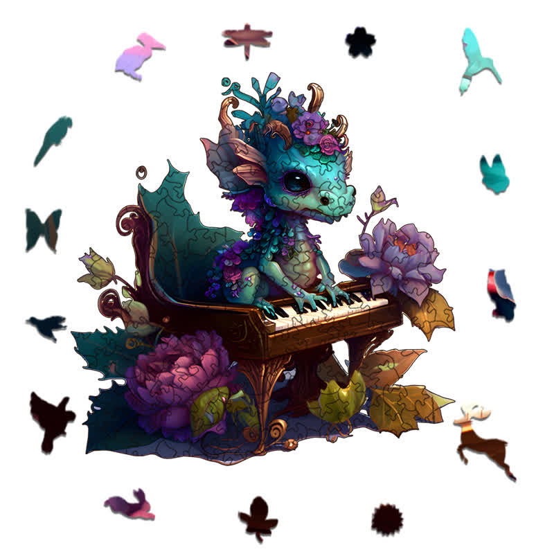 Rubbyoo Elegant Baby Dragon - Wooden Jigsaw Puzzle - image 1