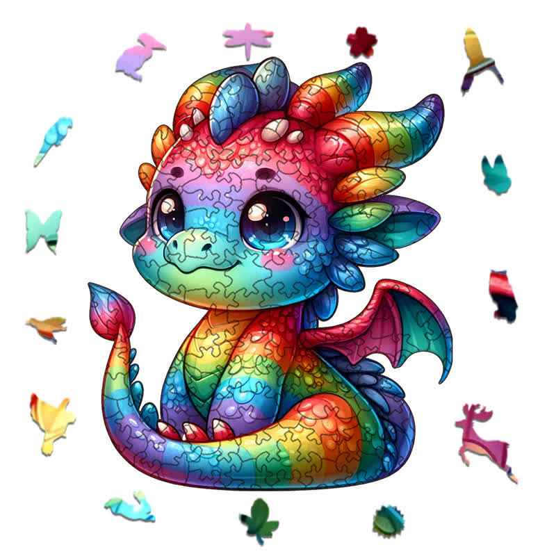 Rubbyoo Colorful Baby Dragon - Wooden Jigsaw Puzzle - image 1