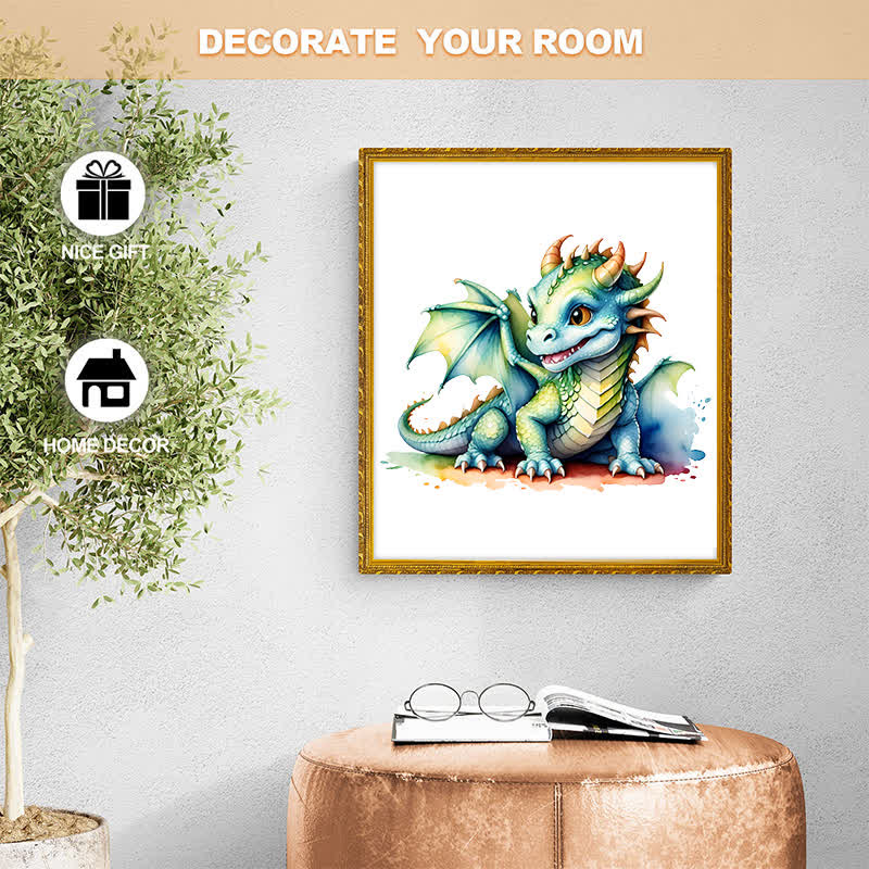 Rubbyoo Adorable Watercolor Baby Dragon - Wooden Jigsaw Puzzle - image 7