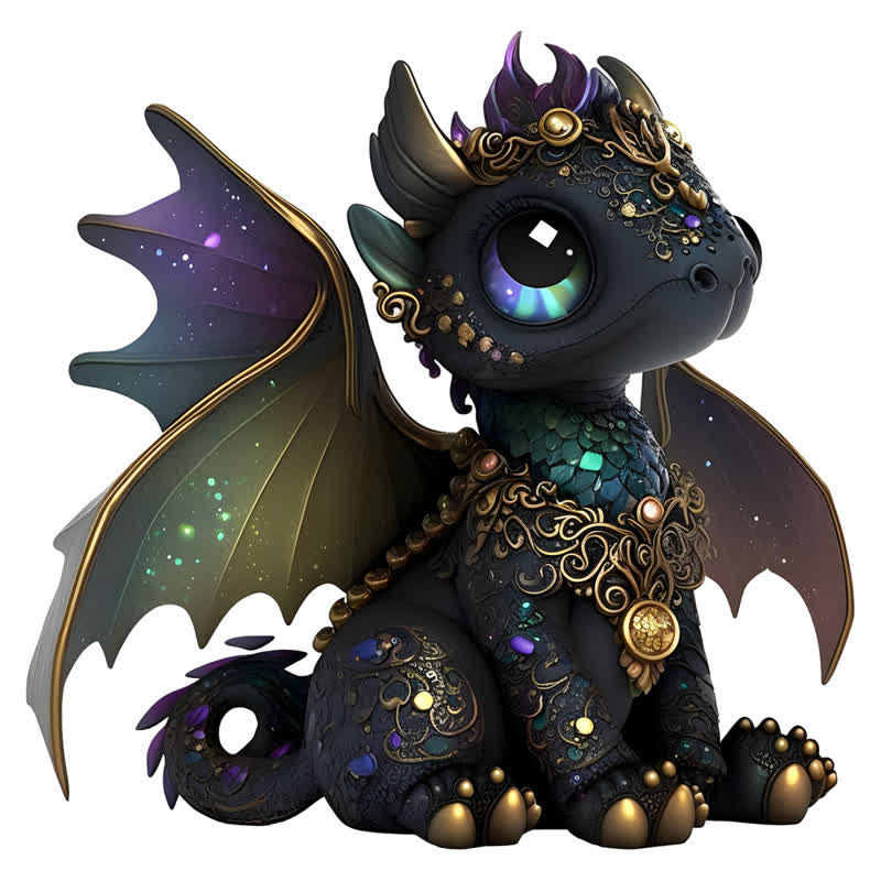 Rubbyoo Black Baby Dragon - Wooden Jigsaw Puzzle - A3 - Wooden Gift Packaging - image 0