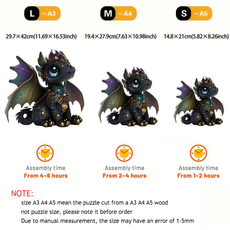 Rubbyoo Black Baby Dragon - Wooden Jigsaw Puzzle - image 4