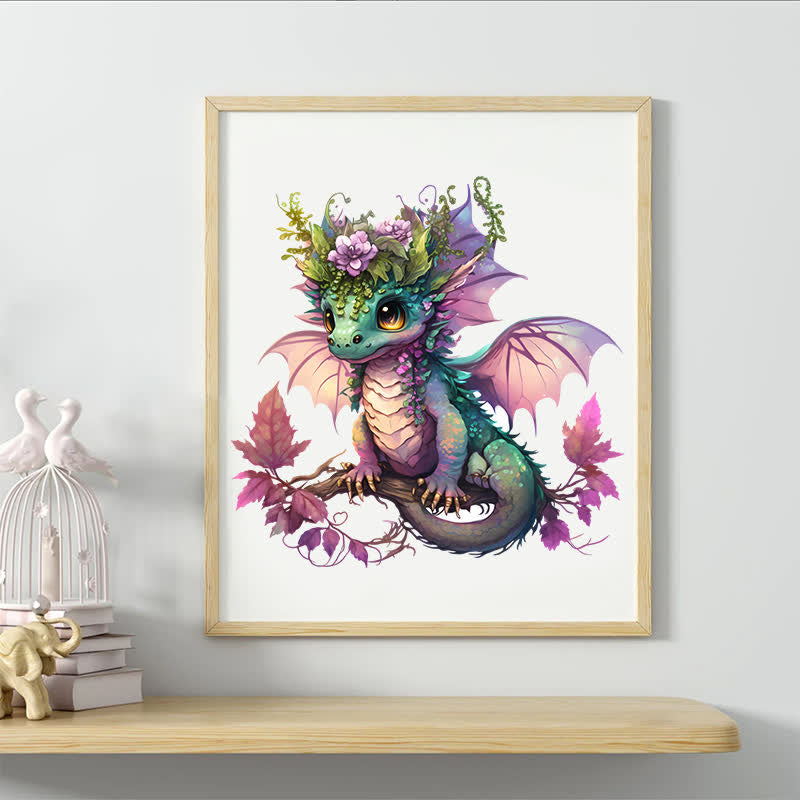 Rubbyoo Adorable Little Baby Dragon And Flowers - Wooden Jigsaw Puzzle - image 2