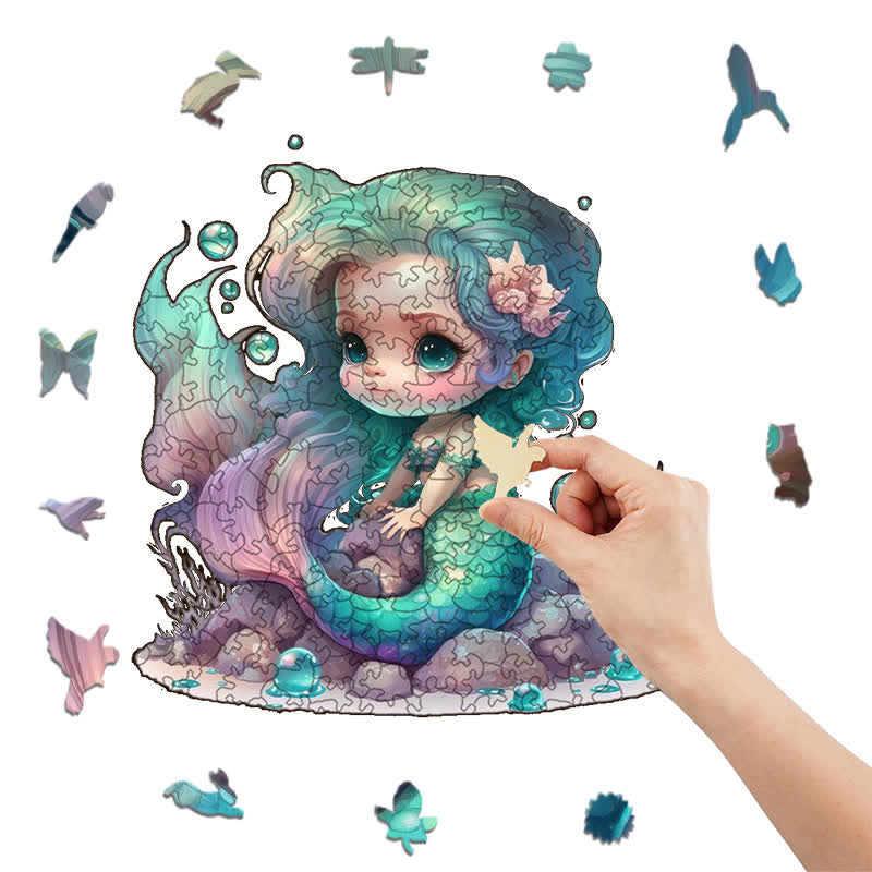 Rubbyoo Cute Mermaid Princess - Wooden Jigsaw Puzzle - image 1