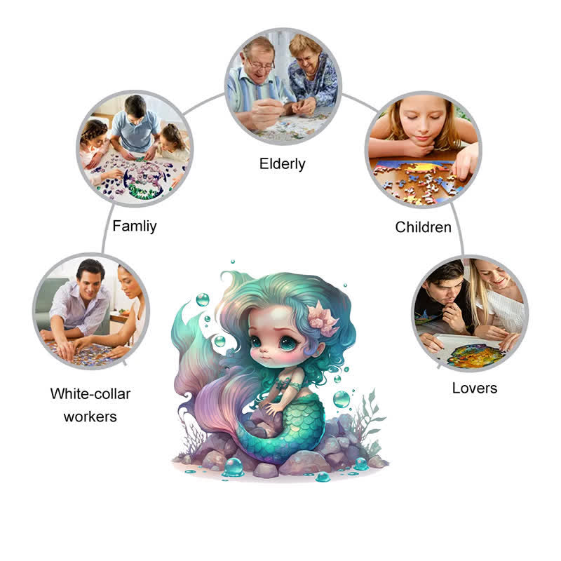 Rubbyoo Cute Mermaid Princess - Wooden Jigsaw Puzzle - image 6