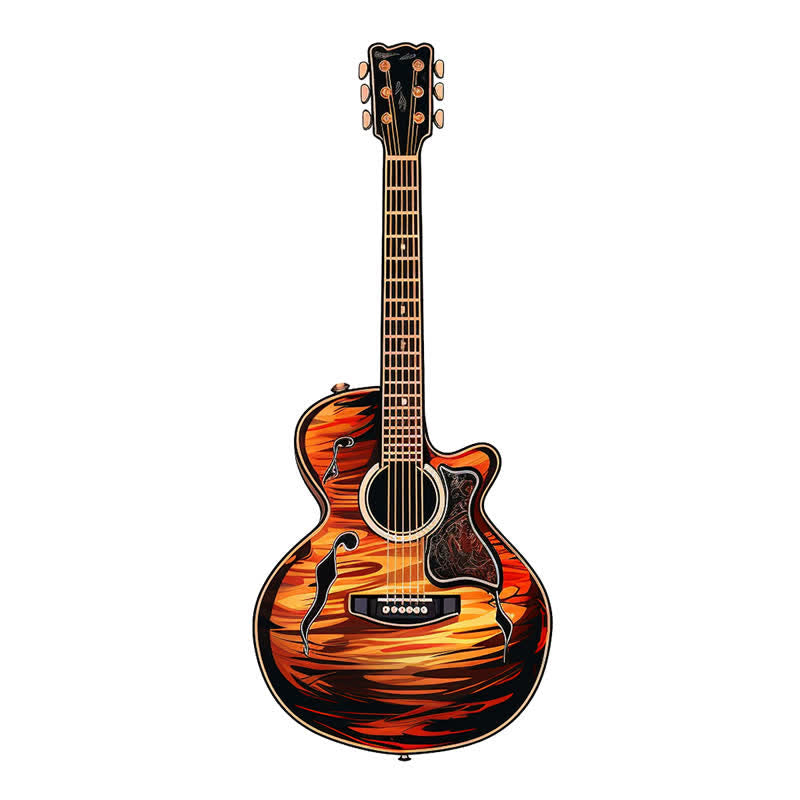 Rubbyoo Guitar Colorful -2 Wooden Jigsaw Puzzle - A3 - Wooden Gift Packaging - image 0