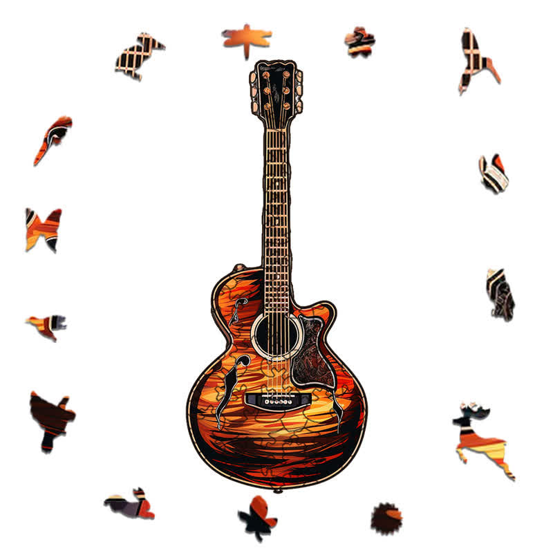 Rubbyoo Guitar Colorful -2 Wooden Jigsaw Puzzle - image 1