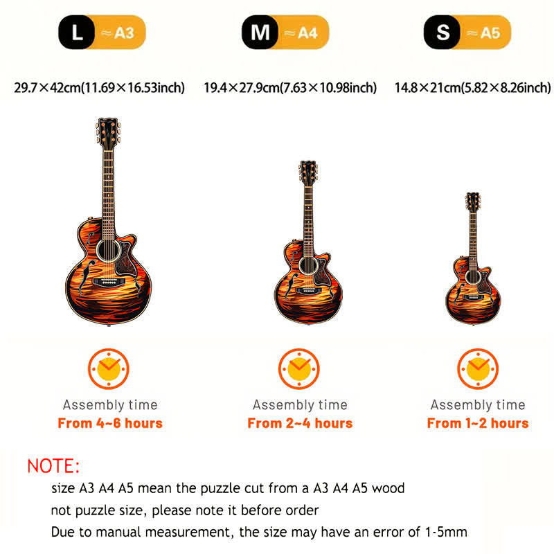 Rubbyoo Guitar Colorful -2 Wooden Jigsaw Puzzle - image 2