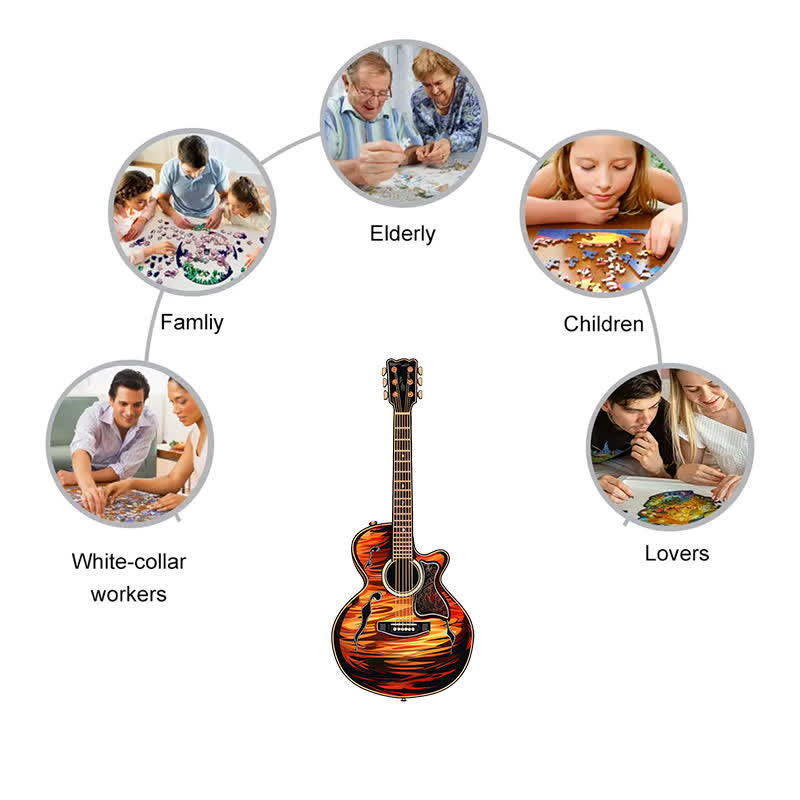 Rubbyoo Guitar Colorful -2 Wooden Jigsaw Puzzle - image 5