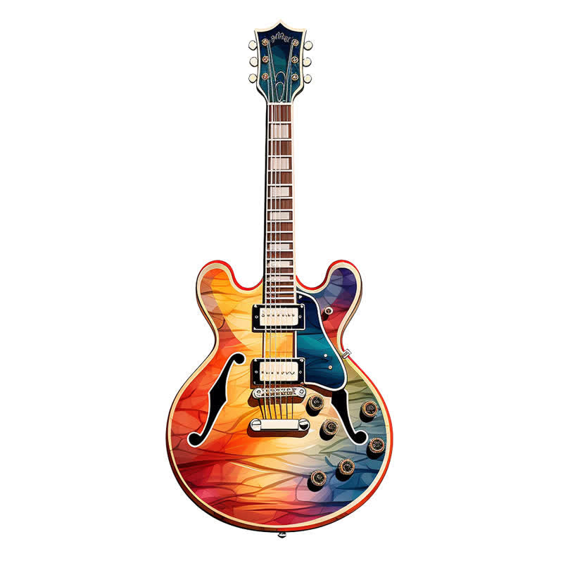 Rubbyoo Guitar Colorful -3 Wooden Jigsaw Puzzle - A3 - Wooden Gift Packaging - image 0