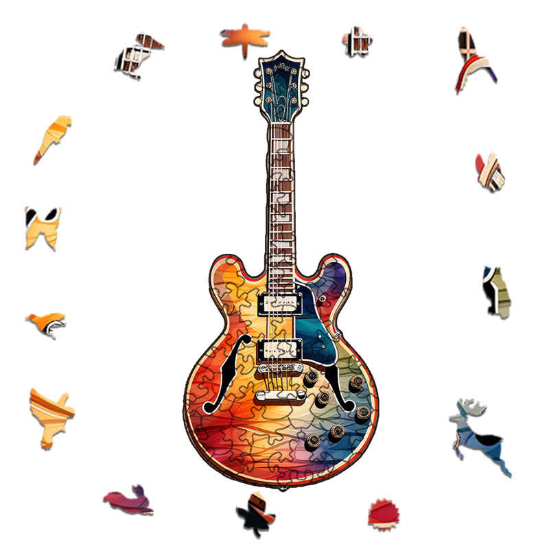 Rubbyoo Guitar Colorful -3 Wooden Jigsaw Puzzle - image 1