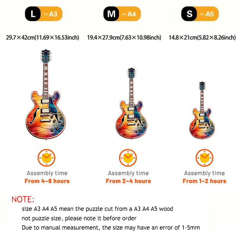 Rubbyoo Guitar Colorful -3 Wooden Jigsaw Puzzle - image 3