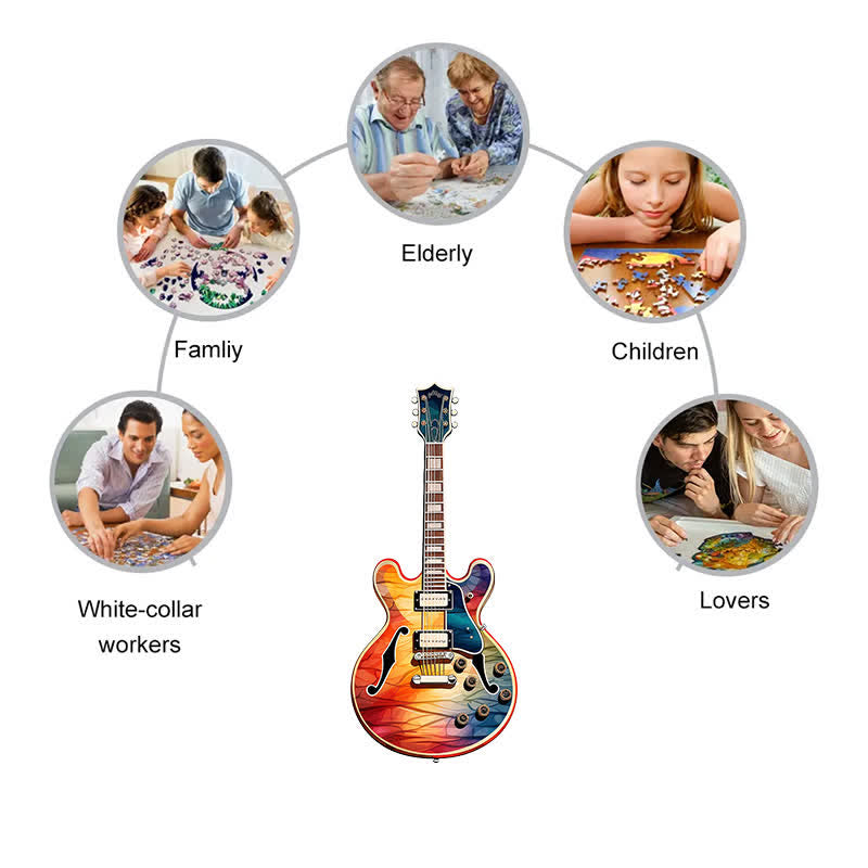 Rubbyoo Guitar Colorful -3 Wooden Jigsaw Puzzle - image 2