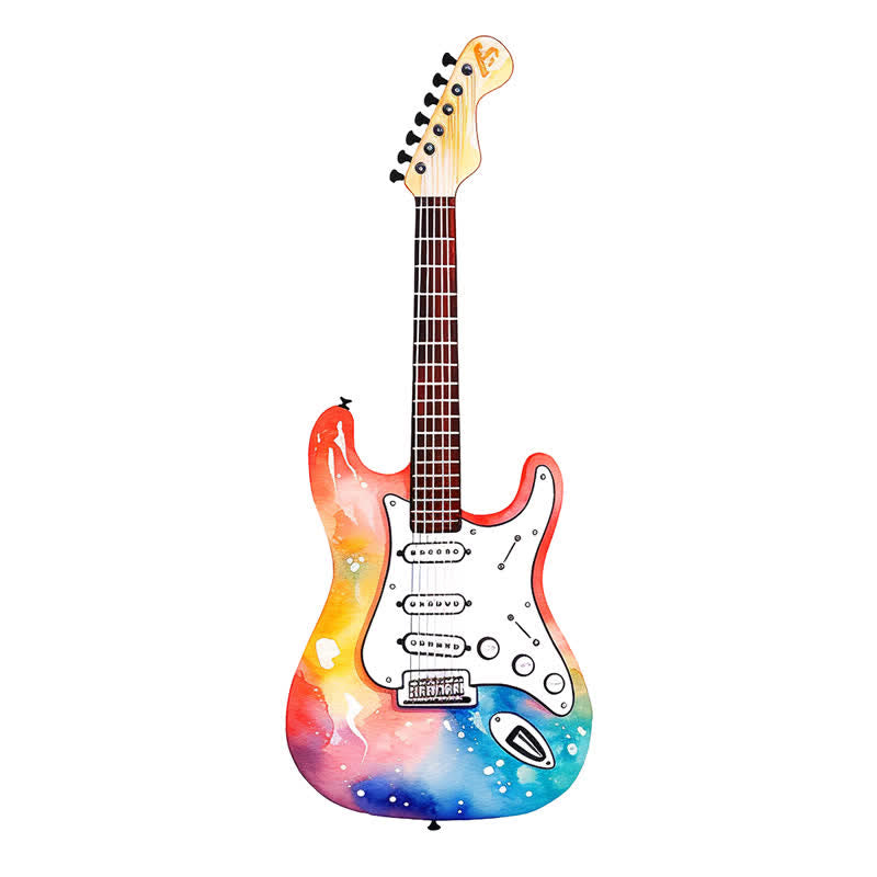 Rubbyoo Guitar Colorful -4 Wooden Jigsaw Puzzle - A3 - Wooden Gift Packaging - image 0