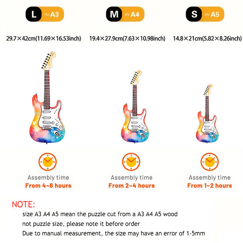 Rubbyoo Guitar Colorful -4 Wooden Jigsaw Puzzle - image 4