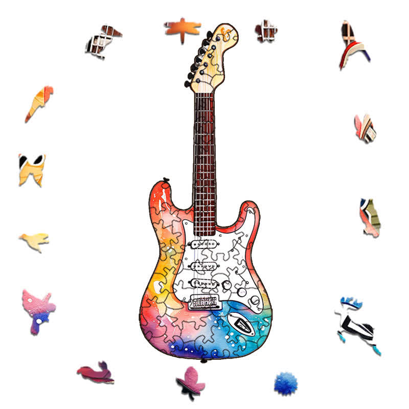 Rubbyoo Guitar Colorful -4 Wooden Jigsaw Puzzle - image 1