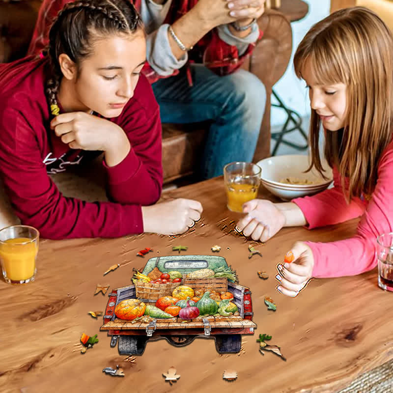 Rubbyoo Retro Trucks Fall Sublimation - Wooden Jigsaw Puzzle - image 3