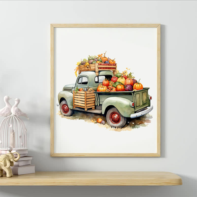 Rubbyoo Farm Truck Pumpkins Stock - Wooden Jigsaw Puzzle - image 3